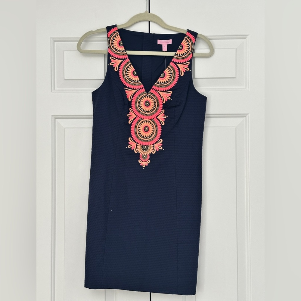 Lilly Pulitzer Gabby Shift Dress in True Navy